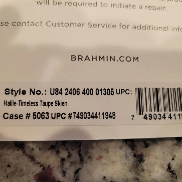 Brahmin Hallie Timeless Taupe Skein Handbag Satchel - Picture 9 of 9